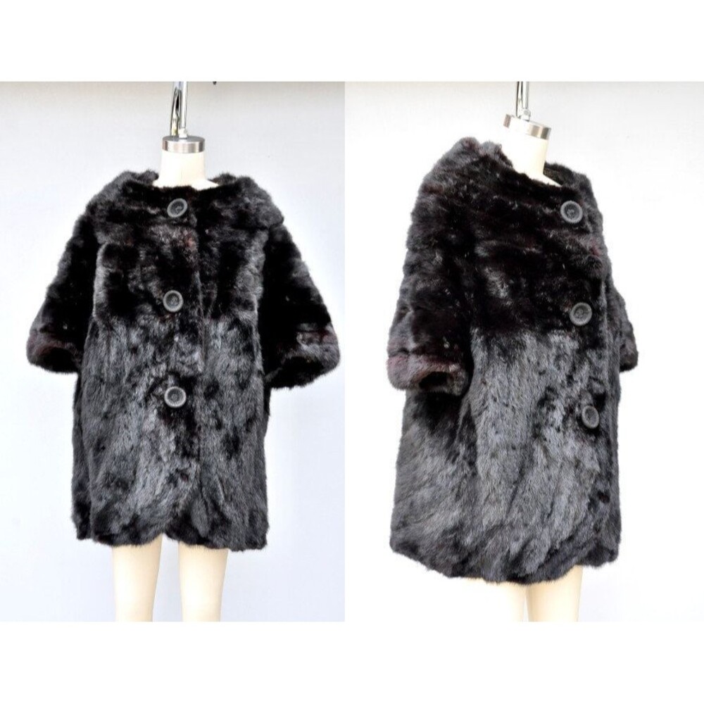 Vintage Mink Fur Jacket Coat Cape - 30s 40s Mid Century Fur -Pin Up OS S to L